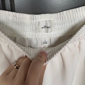 Aritzia Wilfred Cream Wide Leg Pants
